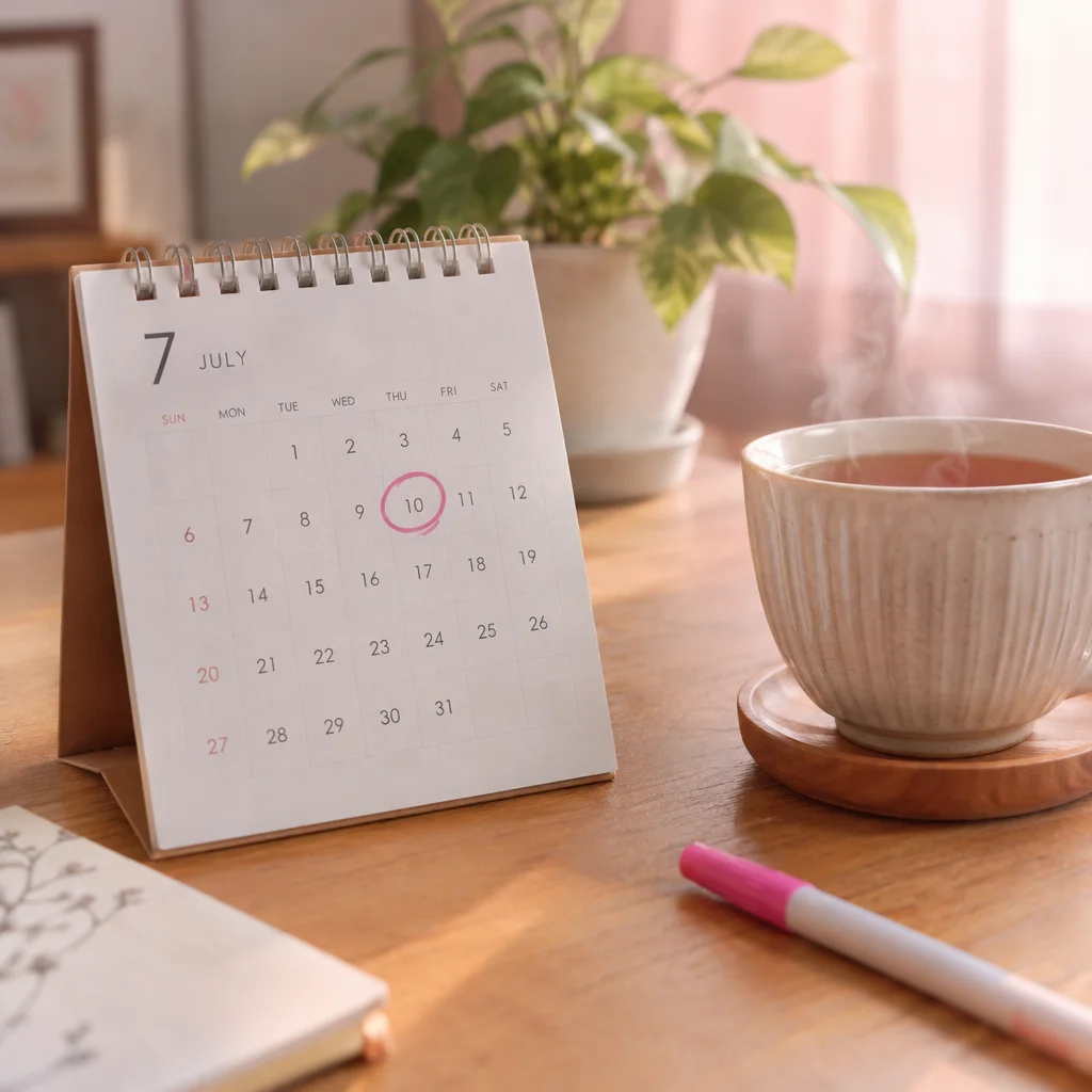 7月10日の誕生日を示すカレンダーのイメージ写真