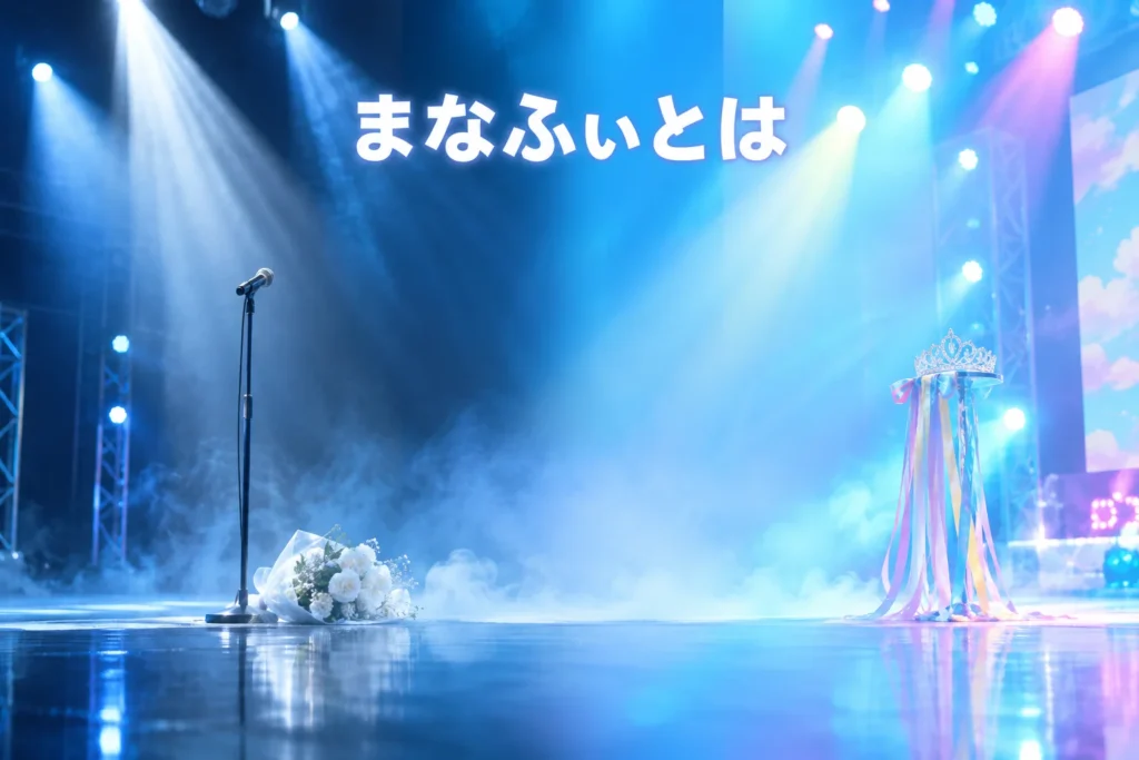 まなふぃという愛称を持つ二人のアイドルの世界観をイメージしたステージ写真